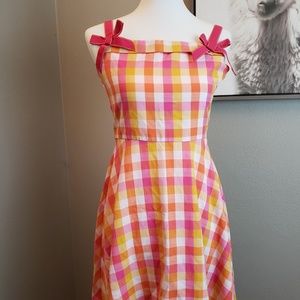 Vintage Pink and Yellow Checkered Sun Dress